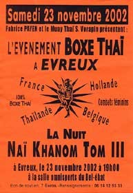 nuit Nai Khanom Tom III 23 Novembre 2002 à Evreux