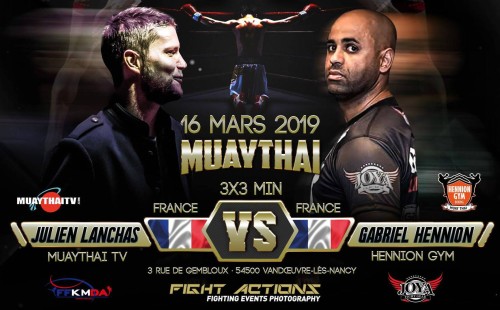 Gabriel HENNION organisateur l’EMPEROR CHOK DEE vs Julien LANCHAS rédacteur chef MUAYTHAITV