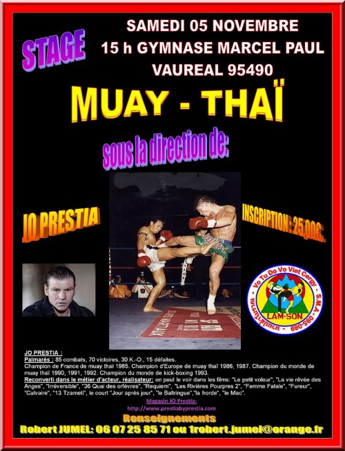 Stage de Muaythai avec JO PRESTIA