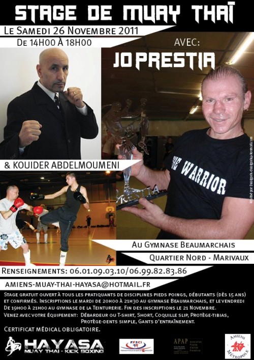 Stage de Muaythai avec JO PRESTIA