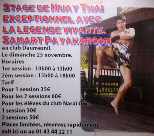 Stage avec Samart Payakaroon