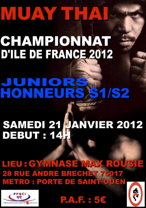 Championnat Ile de France de Muaythai juniors et honneurs