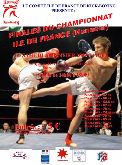 Chanpionnat d'Ile de France de Kick Boxing