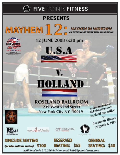 MAYHEM XII: USA vs Holland