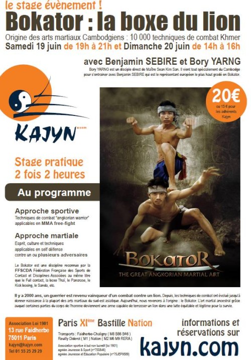 Stage de Bokator à Paris
